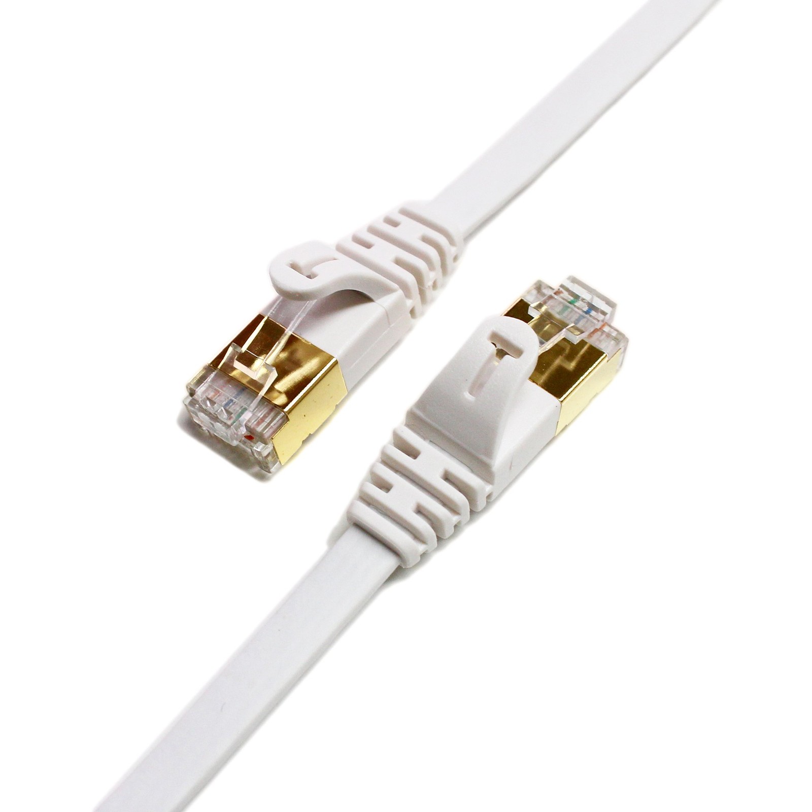 CAT7 10 Gigabit Ethernet Ultra Flat Patch Cable Modem Router White 12FT