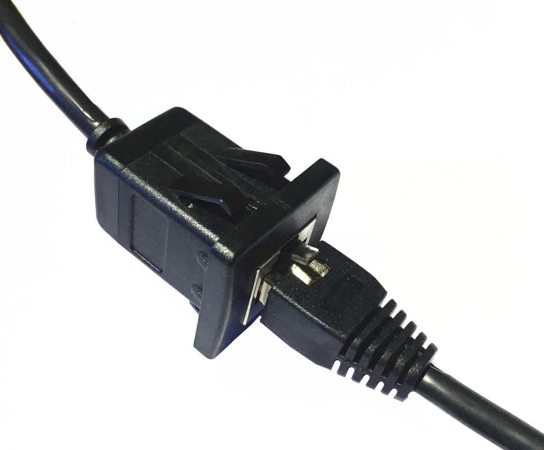 Shielded Cat5e RJ45 Flush Mount Ethernet Cable, Male to Female Extension 1M/3Ft
