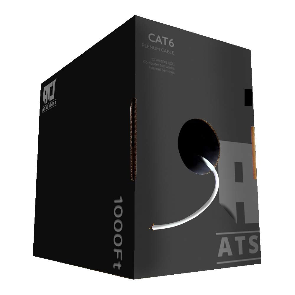 ATS Cables | CAT6 Plenum (CMP) Cable 1000FT | Network Analyzer Test Passed Gray