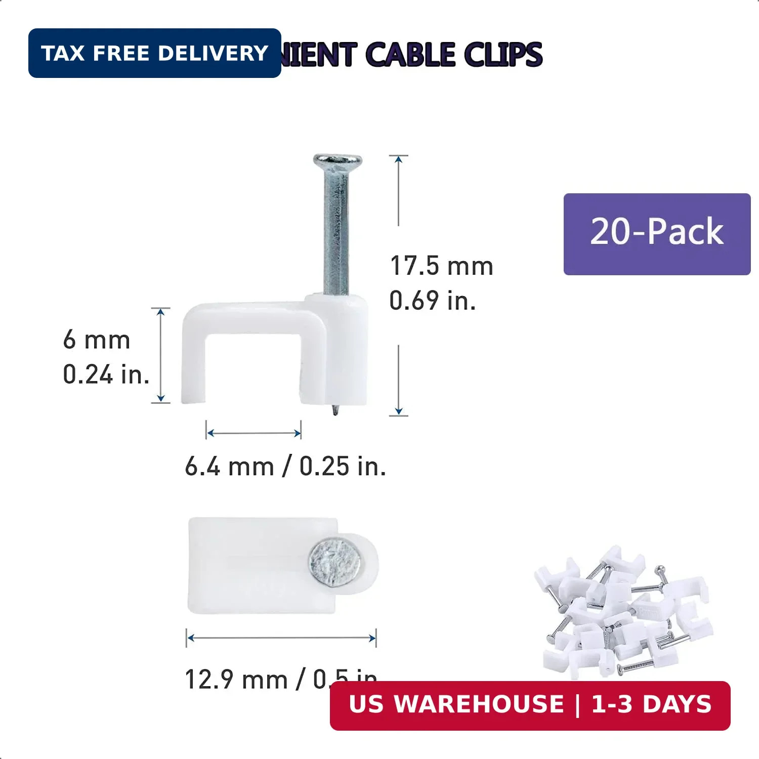 Cat 6 Ethernet Cable 50 ft White – Flat Internet Network LAN Patch Cords – Solid