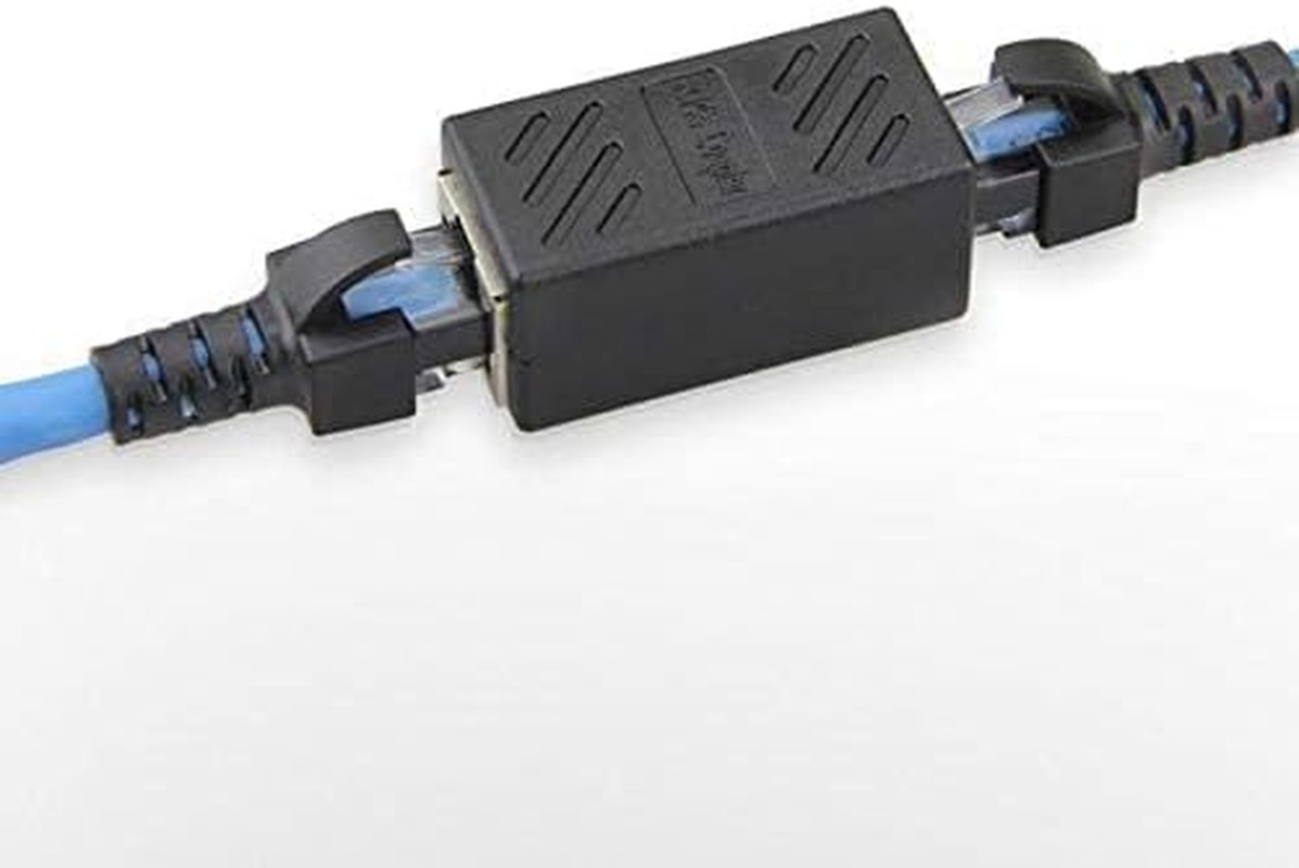 2Pcs RJ45 Coupler Connector Coupling Extension Adapter Cat6A Network LAN Etherne
