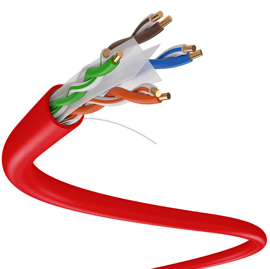 CAT6 700ft Premium UTP Network Cable 550MHZ Ethernet CAT6 in Bulk 23AWG Red