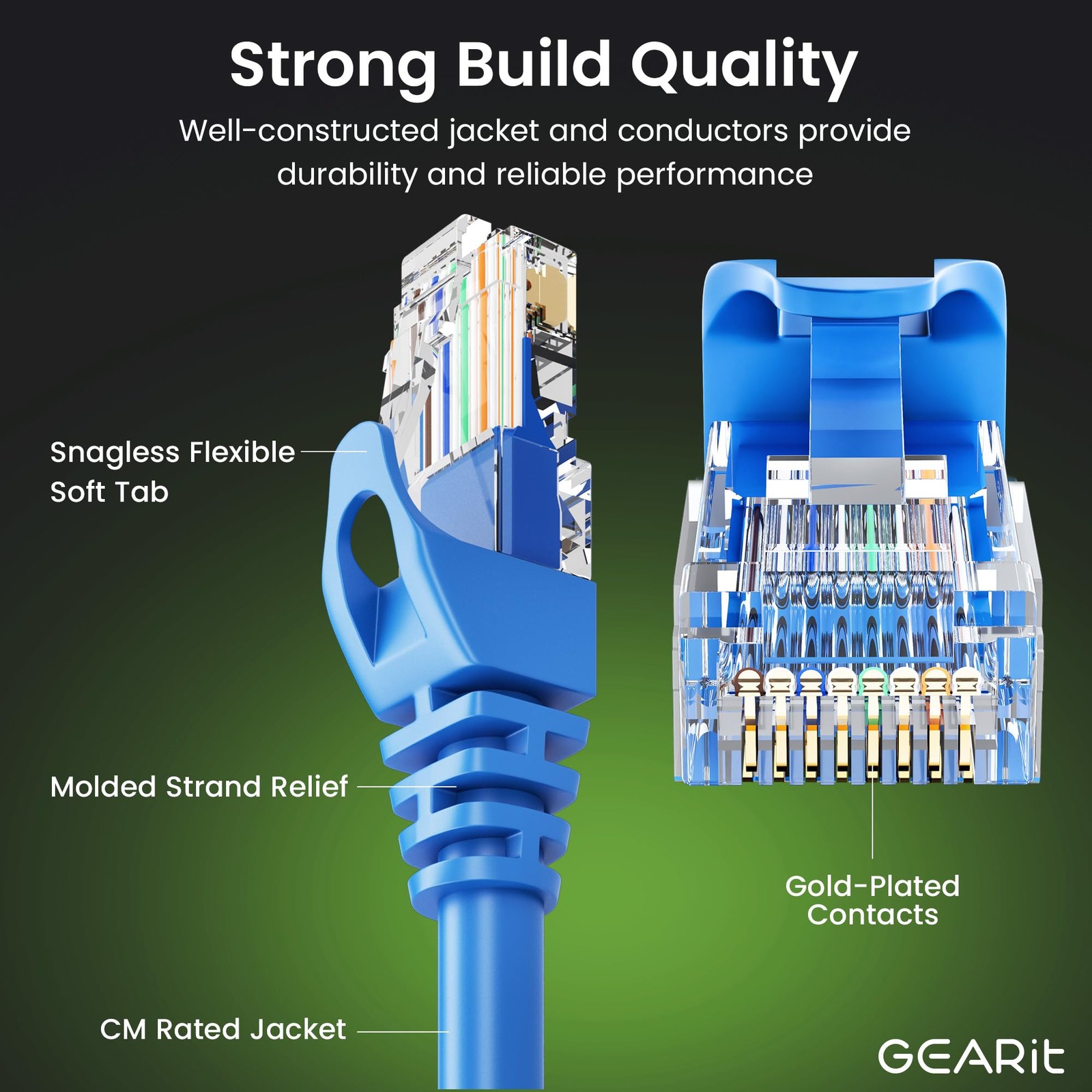 50-Pack Cat6 Patch Cable 0.5 Foot / 6 Inches Cat 6 Ethernet Cable Snagless Fl…