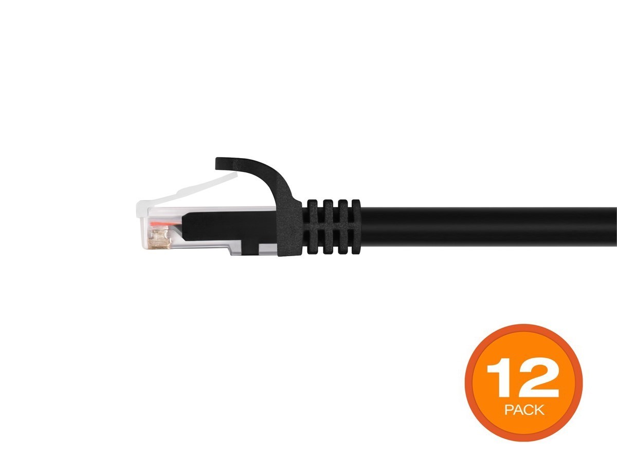 Monoprice Cat6 Ethernet Patch Cable – 3ft – Black (12-Pack) 550MHz, UTP, 24AWG