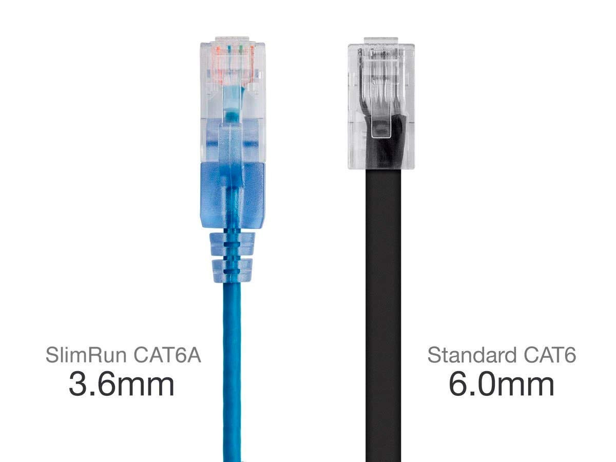 Cat6A Ethernet Patch Cable – 10-Pack, Snagless RJ45, 550Mhz, 10G, UTP, Pure Bare