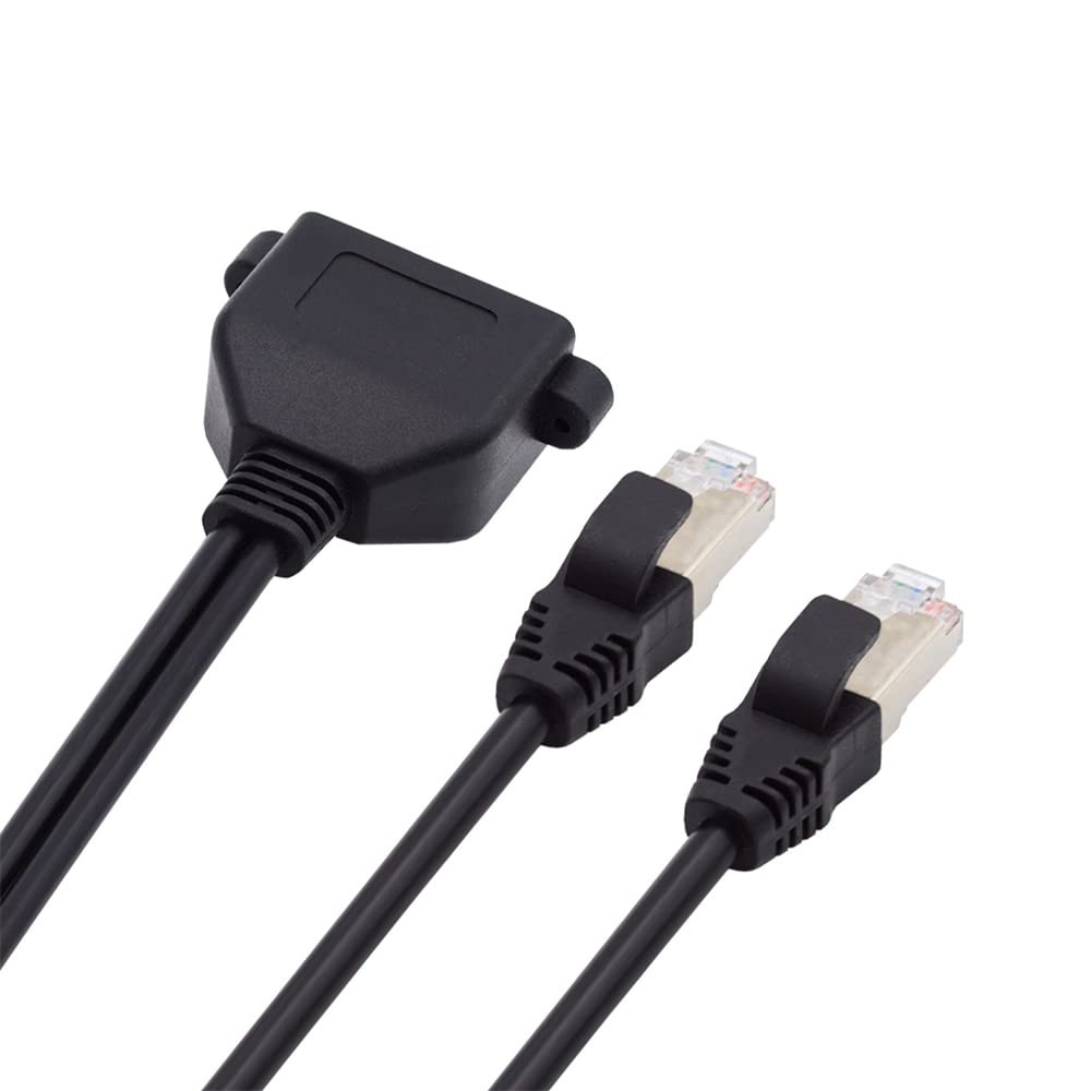 Dual Port UTP Cat6 Male To Female LAN Ethernet Network Extension Cable Mount
