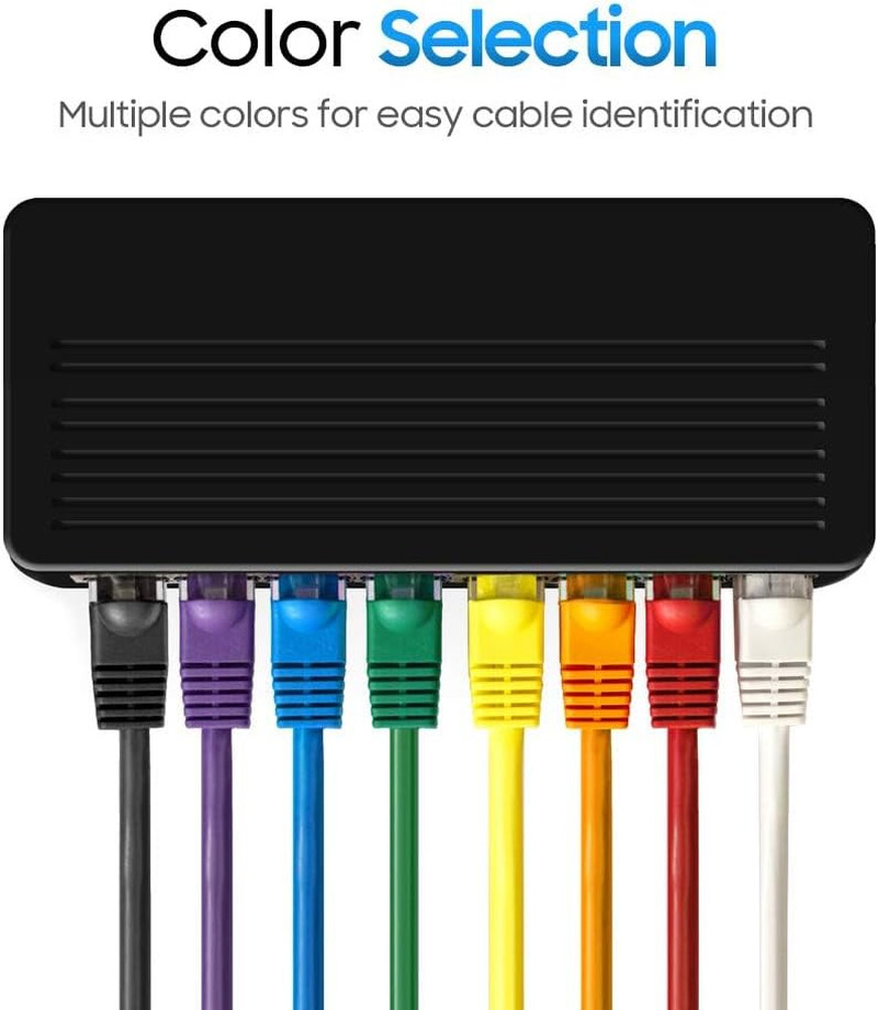 100 Ft Cat5E Ethernet Cable, 1Gbps Network LAN, Snagless RJ45, Blue