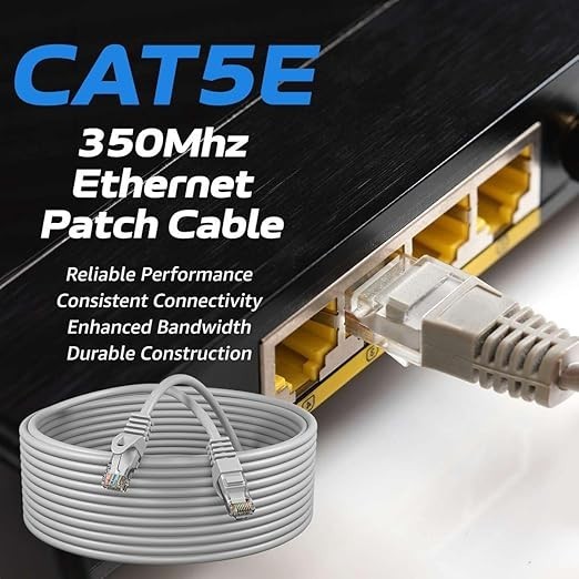 3-Pack – Gray CAT5e Ethernet Patch Cord RJ45 UTP LAN Cable 1.5FT – 200FT LOT