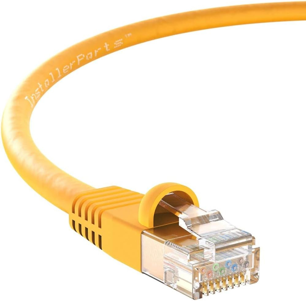 CAT6 Cable UTP Booted – Yellow – 100 FT – 5 Pack – Professional Series – 10Gbps,