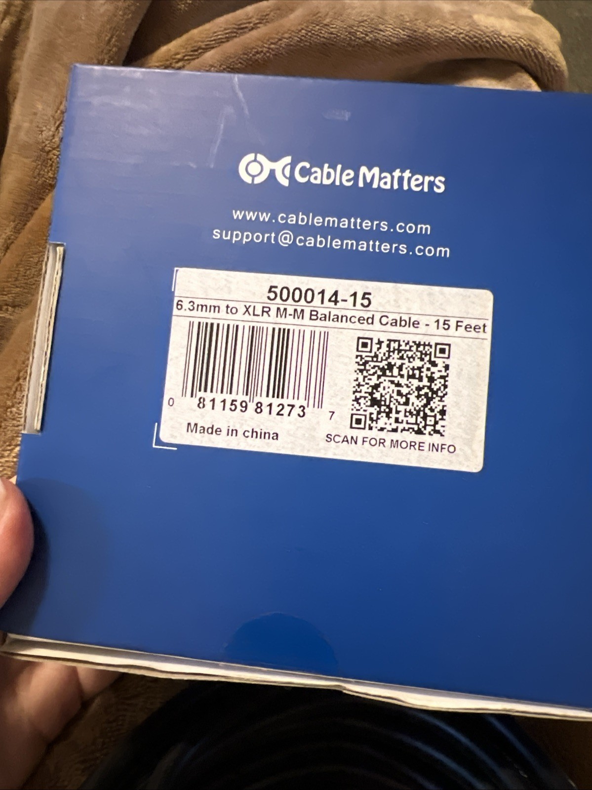NEW Genuine Cable Matters 6.35MM TRS XLR MALE 2 M Balanced Cable – 15 ft Length
