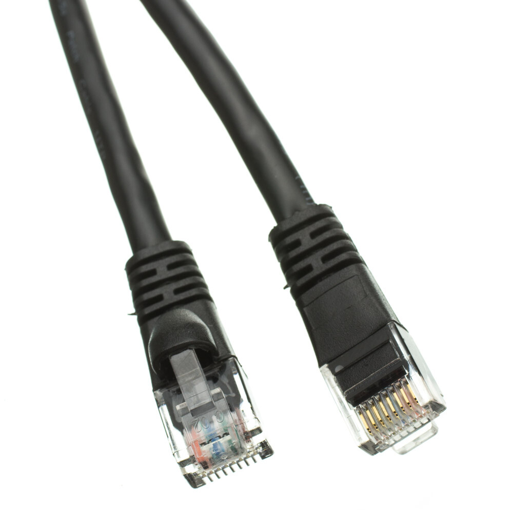 Snagless 7 Foot Cat5e Black Network Ethernet Patch Cable