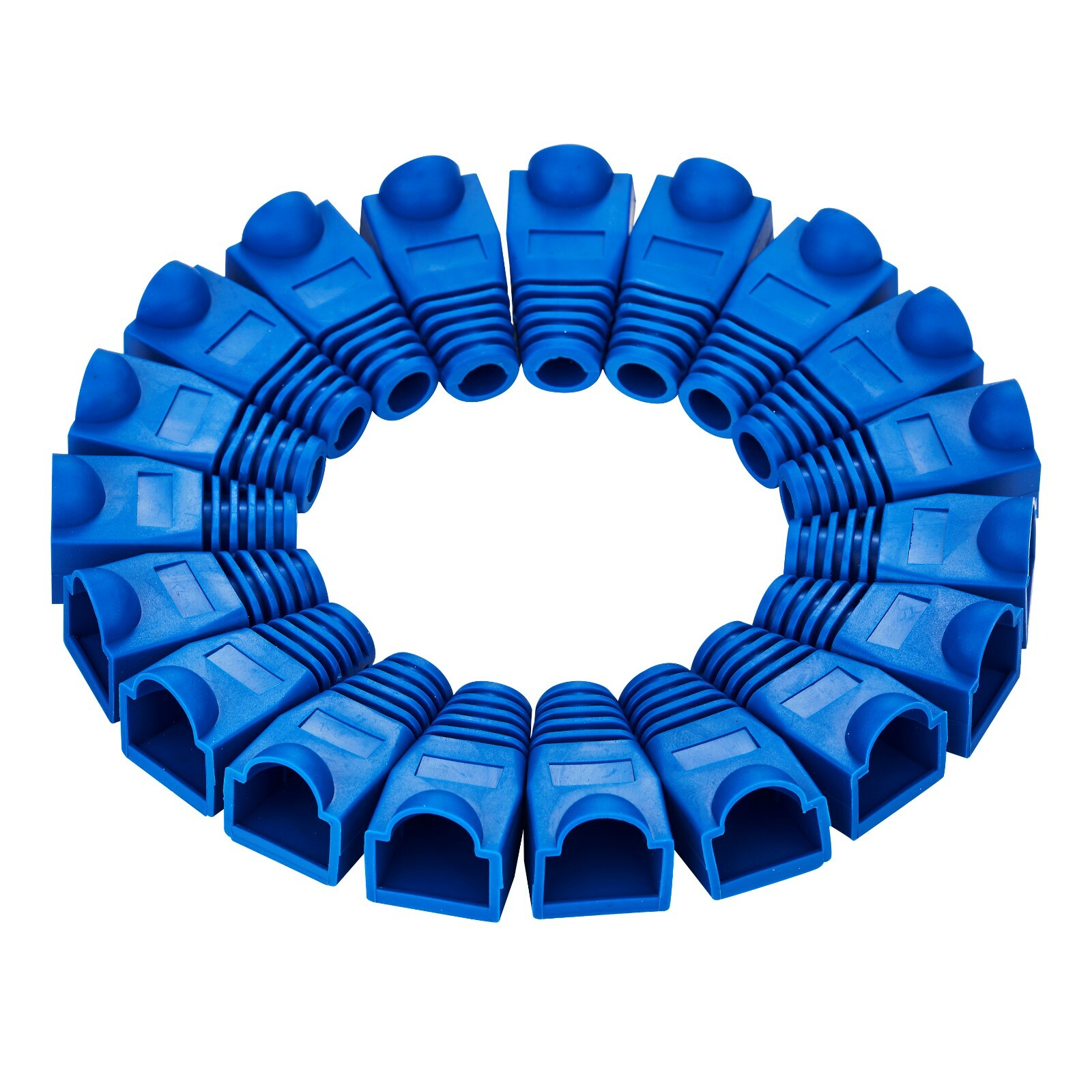 100 pcs Boot Cap Cover for RJ45 Network Connectors Cat5 Cat5e Cat6 Cable Blue
