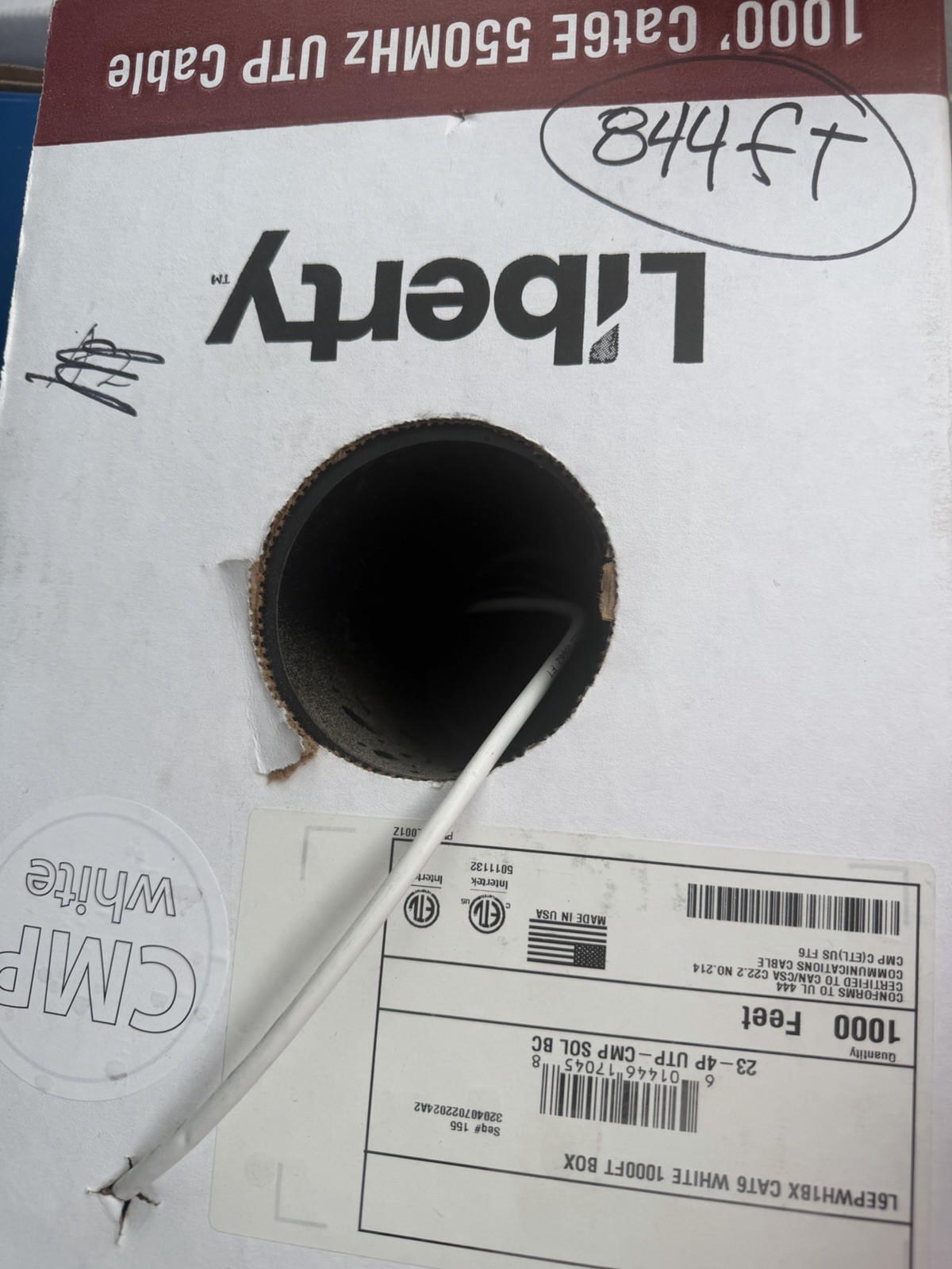 Liberty Cat6E 550MHz UTP Cable