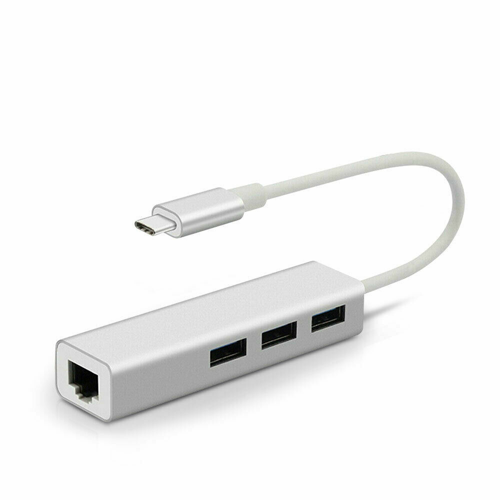 USB-C to RJ45 1000Mbps Gigabit Ethernet Network and OTG Adapter For Macbook Etc.