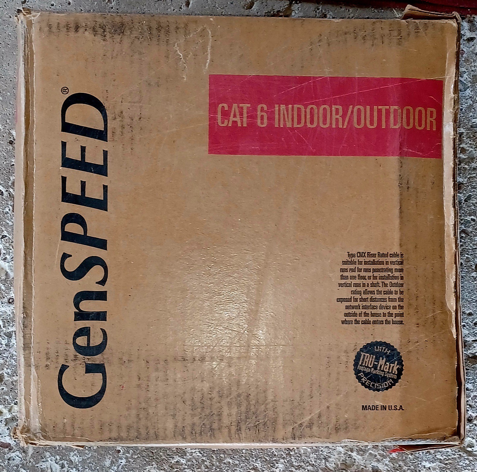 General Cable GenSPEED 6 Plenum CAT 6 Cable 23 AWG CMP White 1000ft