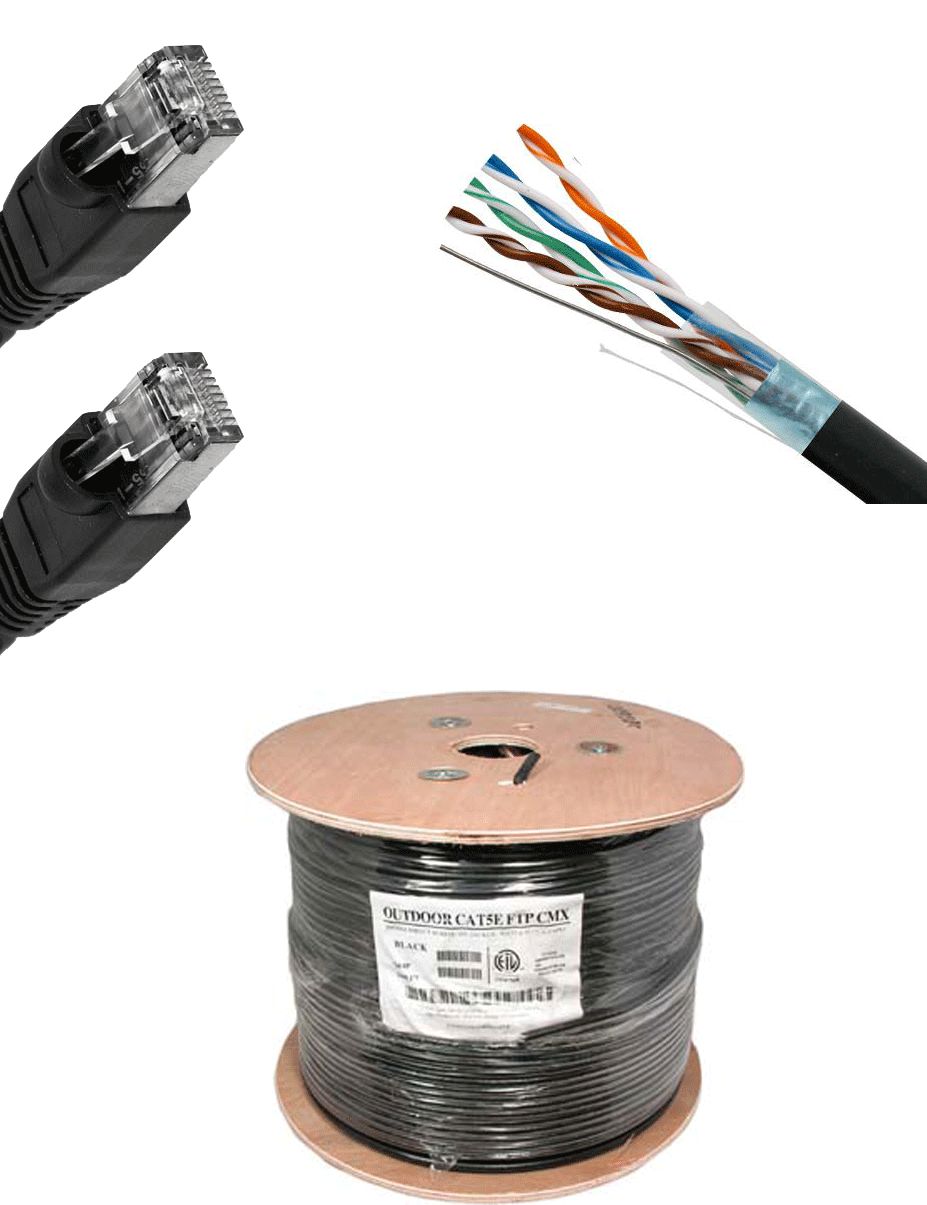 200’FT CAT5’e SHIELDED Outdoor Ethernet Cable UV Direct bury RJ45 copper network