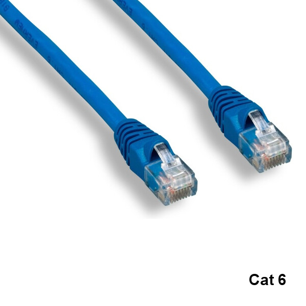 Kentek Blue 1ft Cat6 UTP Cable 24AWG 550MHz Pure Copper RJ45 Ethernet Routers