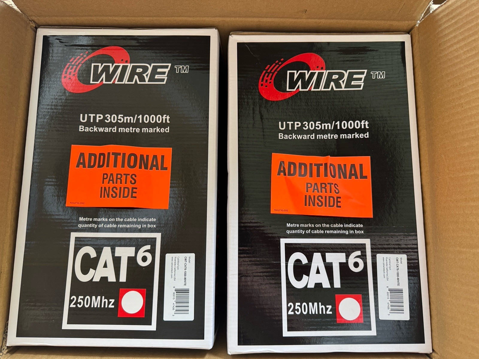 Cat6 Cable 1000ft 23AWG Solid 4 Pair Bulk Cat 6 Ethernet Cable (UTP CMR)