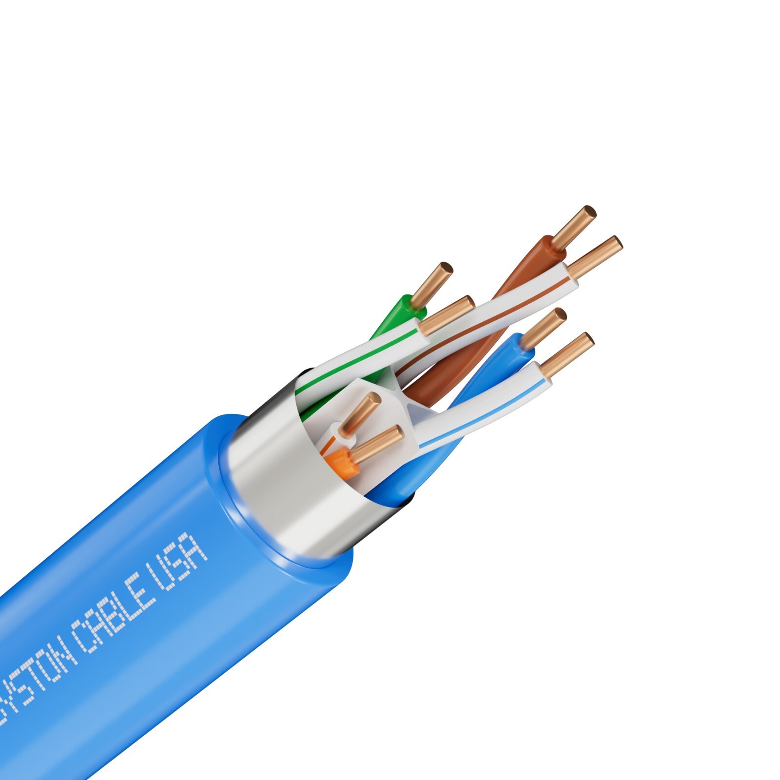 Syston Cat 6E Ethernet Cable Shielded F/UTP 600MHz 23AWG CMR Copper Wire 1000 FT