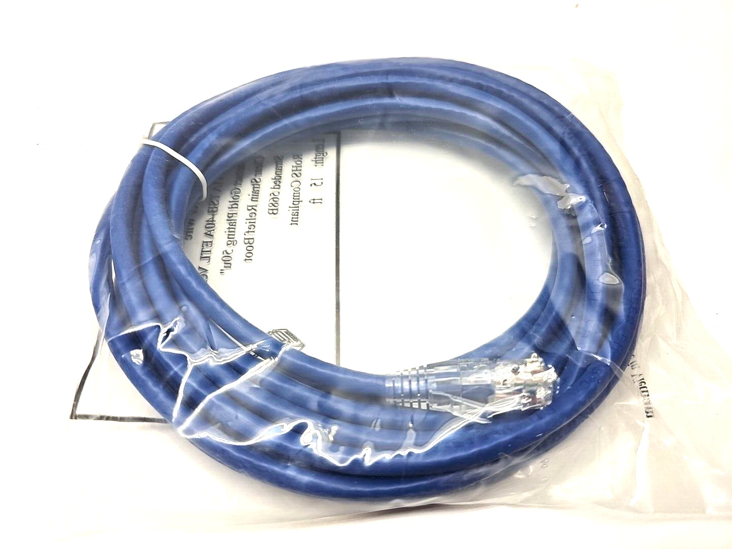 Lot of 5 Category 6 Patch Cord EIA/TIA TSB-40A ETL Verified 15 ft