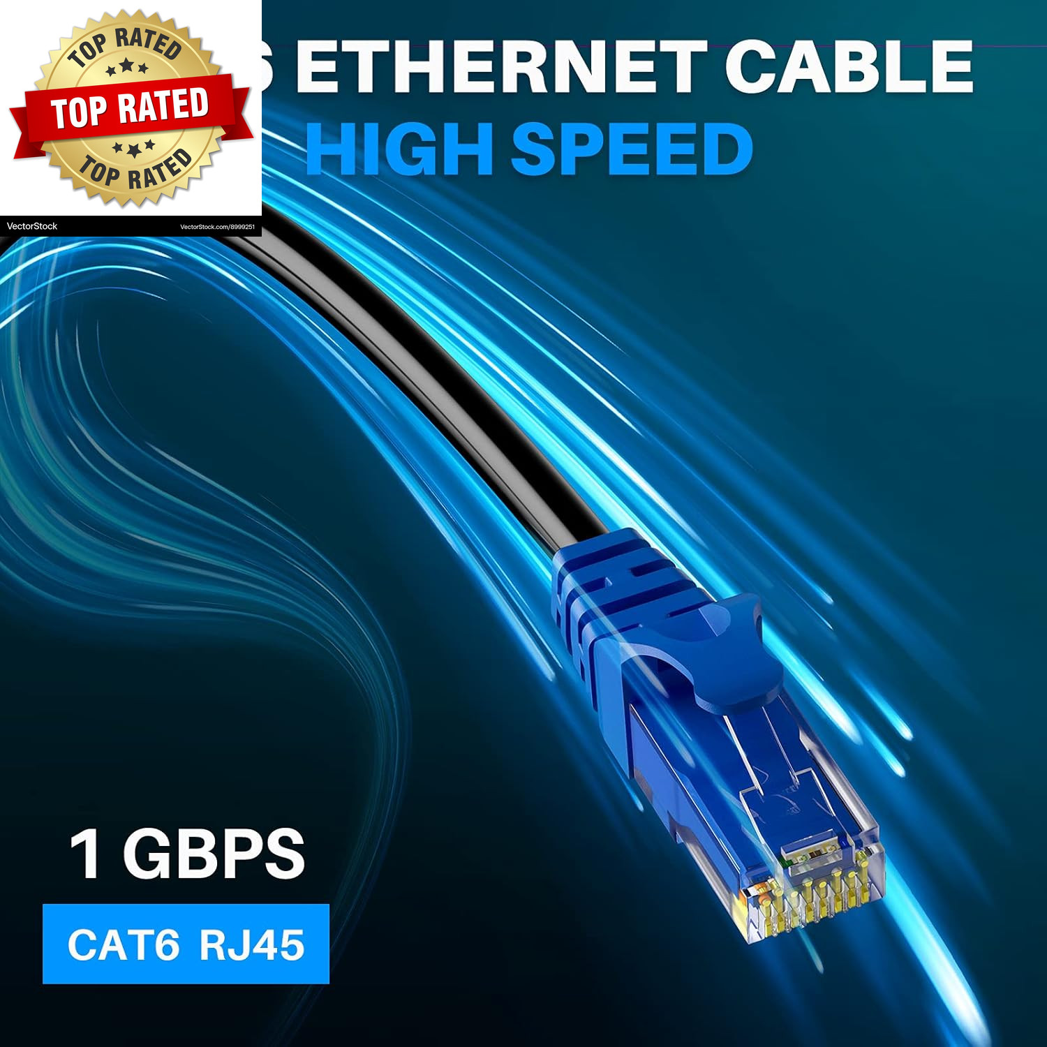 Cat 6 Outdoor Ethernet Cable 200 Ft Black High Speed Heavy Duty Long Internet Ne