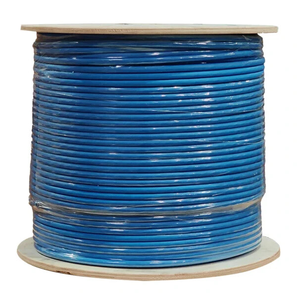 TS Cables Cat6 Plenum F/UTP Pure Copper 550Mhz 1000ft Foil Shielded Cable Blue