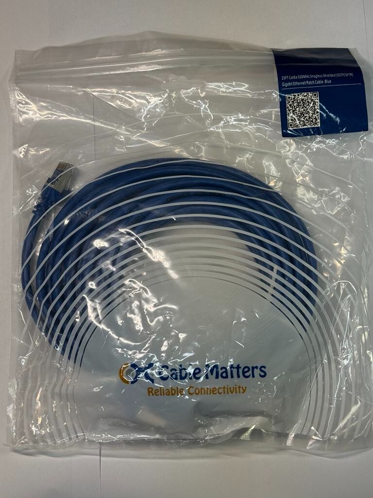 Cable Matters 160012-BLU-25 Cat6a 550Mhz Snagless Shielded (SSTP/SFTP) 10Gbps