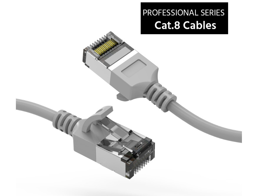 Slim Cat.8 U/FTP Shield Ethernet Network Cable 1ft, 2ft, 3ft, 5ft, 7ft 10ft lot