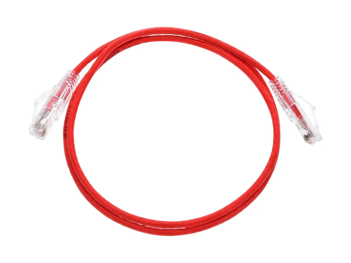 Monoprice Cat6 Ethernet Patch Cable – 3 feet – Red | Snagless RJ45 Stranded