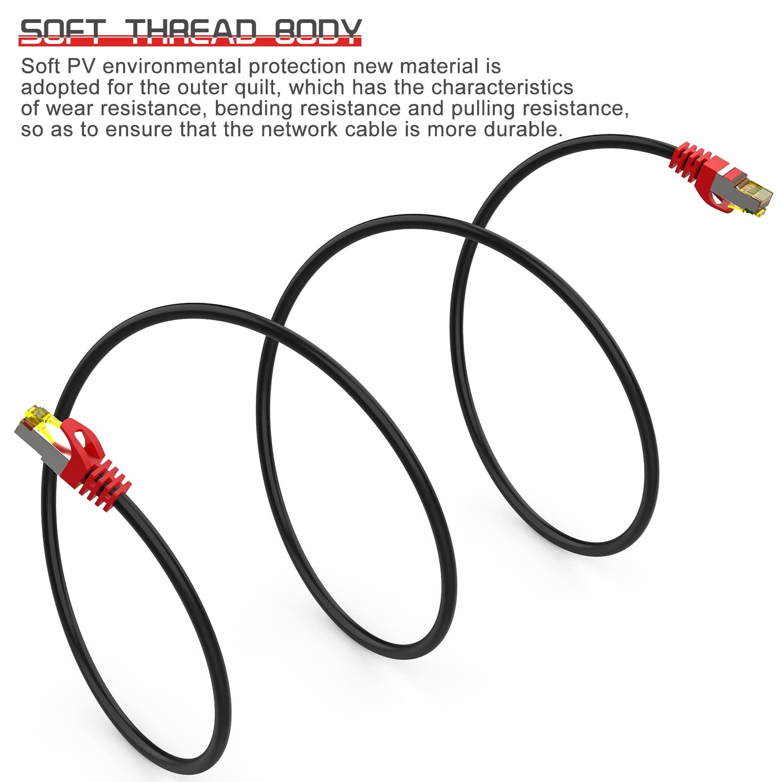 Cat 8 Ethernet Cable 25 ft,1.5ft 6ft 10ft 20ft 25ft 30ft 75ft 100ft 150ft 200…