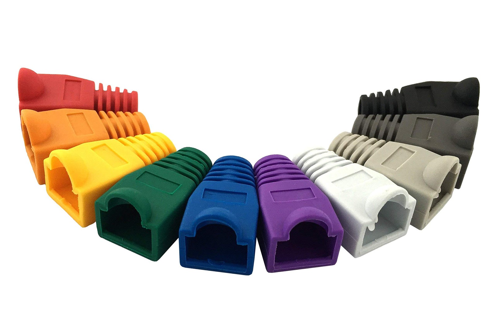 100 Pack RJ45 CAT6 CAT6E CAT5 CAT5E Ethernet Network Cable Strain Boots Cable…