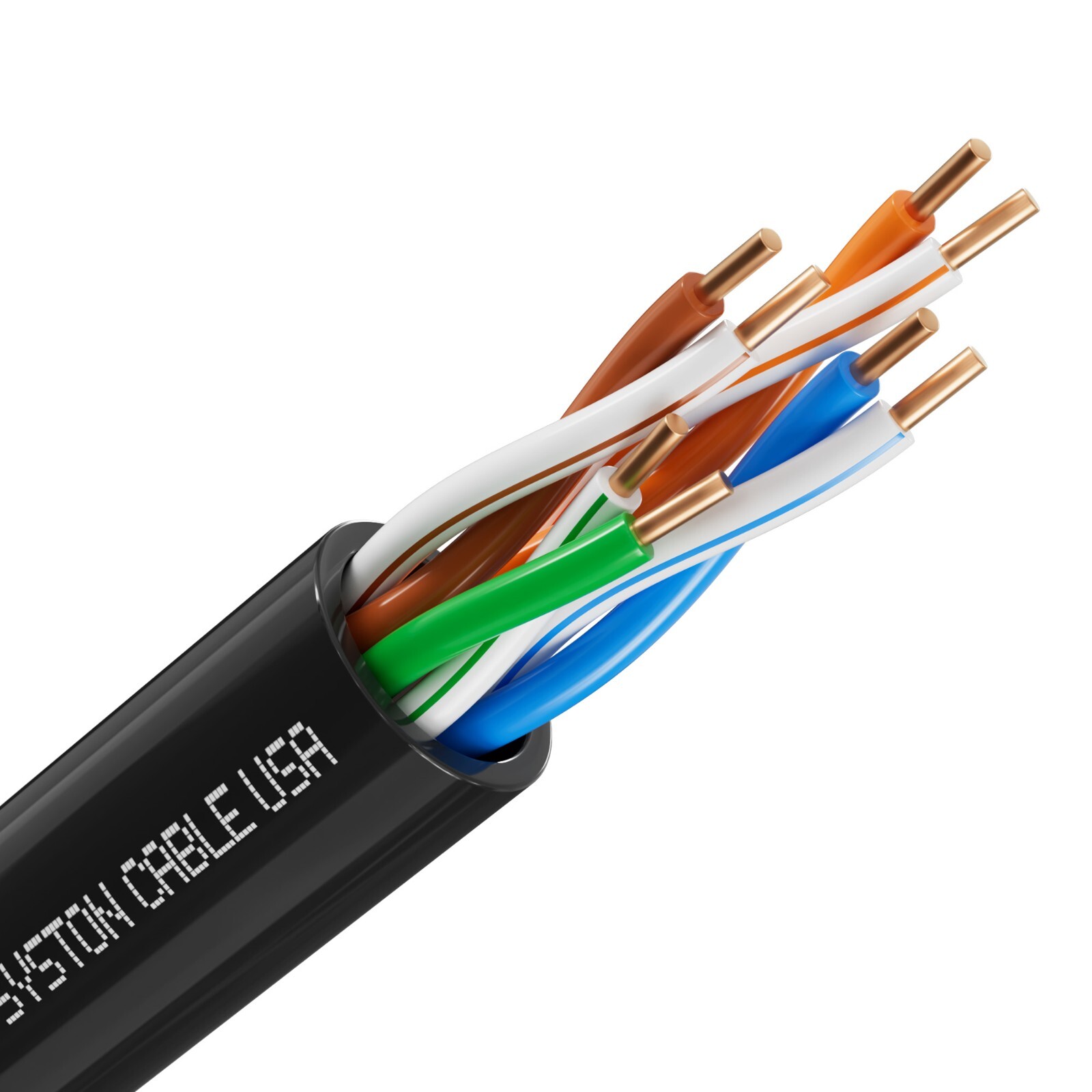 Syston Cat 5e Ethernet Network Cable 350MHz 24AWG UTP Solid Copper Wire-CMR Bulk