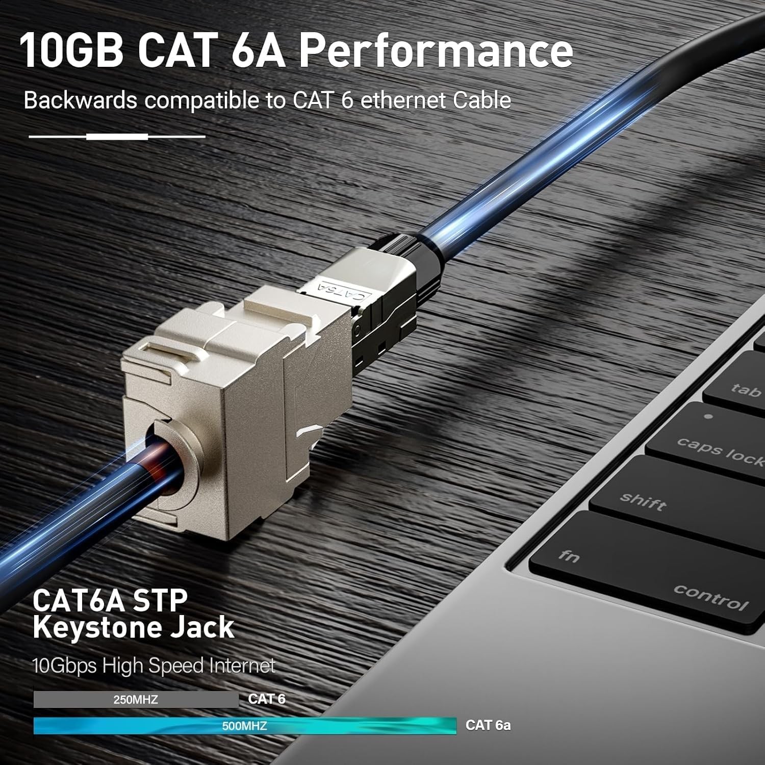 12 Pack Shielded Cat6A Cat6 Keystone Jack 10Gbps ZincAlloy Termination