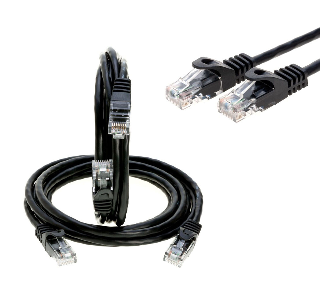 CAT6e/CAT6 Ethernet LAN Network RJ45 Patch Cable Black 1.5FT- 20FT Multipack LOT