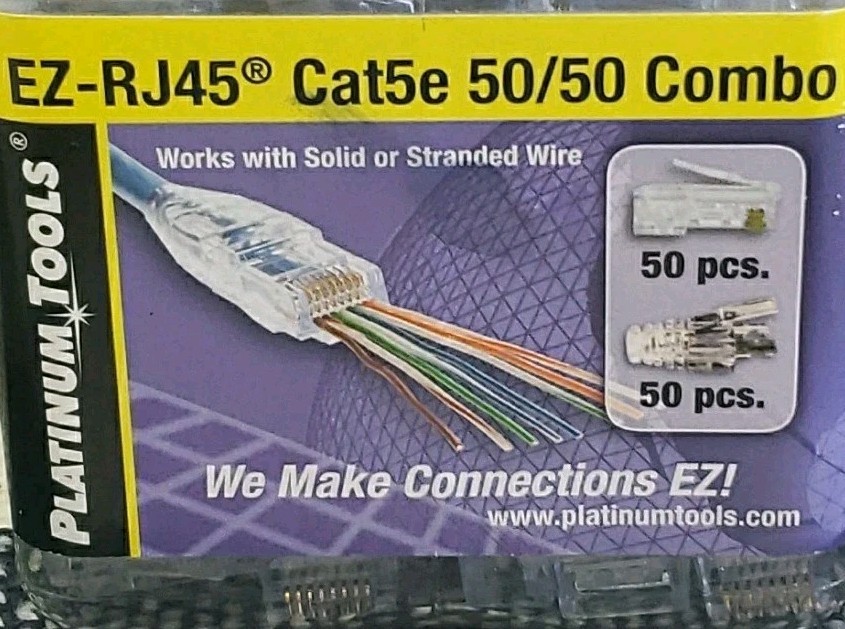 Platinum Tools 202015J EZ-RJ45 Cat5e Connectors EZ-RJ45 Strain Reliefs Read Desc