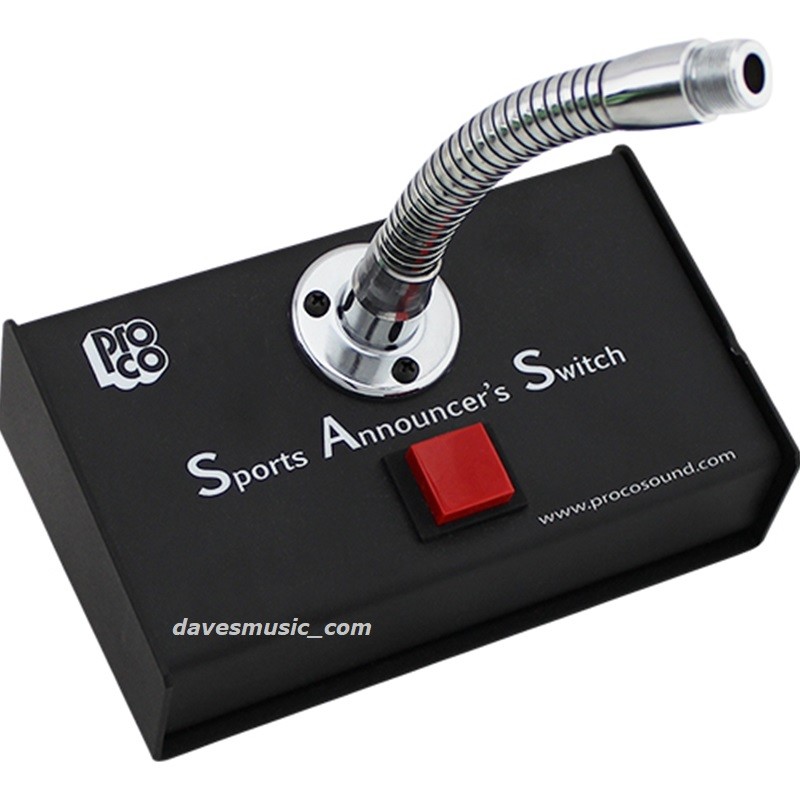 ProCo SAS2 Sports Announcers Switch w/ Built-in PTT & 6″ Goose Neck XLR I/O