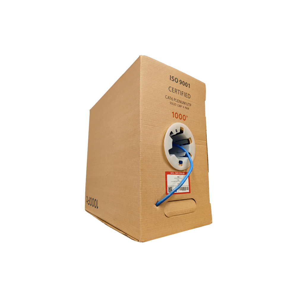 CAT6 Plenum Ethernet Cable 1000FT, 23AWG 550MHz UTP Blue