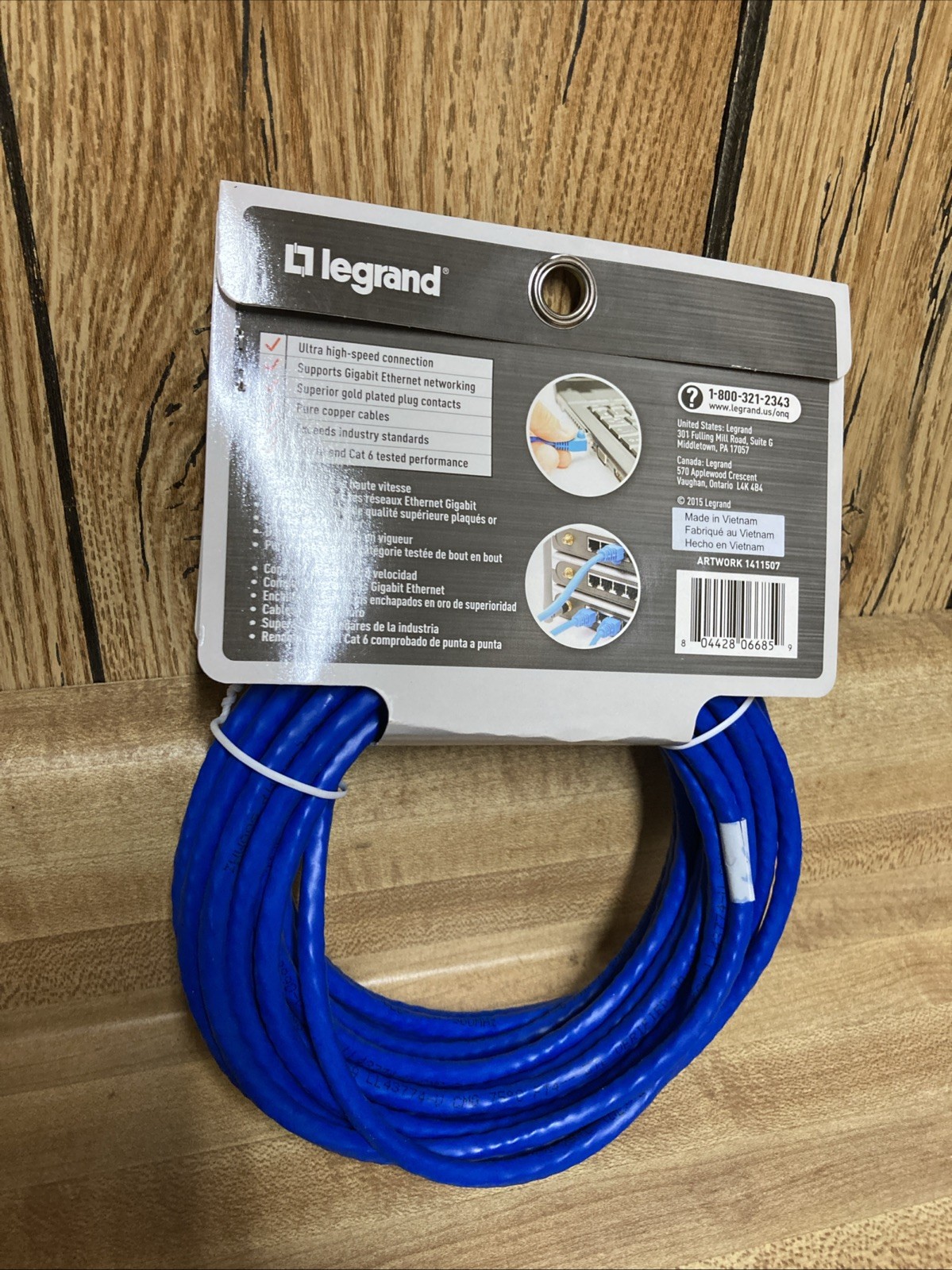 Cat 6 Patch Cable 25ft. Legrand AC3625BEV1 10Gbps Ethernet Speed Networking New