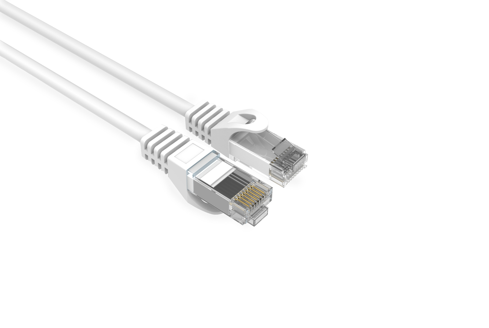 Cat6 Slim Patch Cable 28AWG Bare Copper RJ-45 Ethernet Cable 3ft White 50 Pack