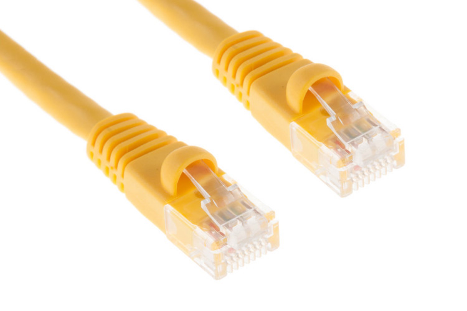 CAT6A Ethernet Patch Cable, Snagless, 2′, Yellow- Lifetime Warranty