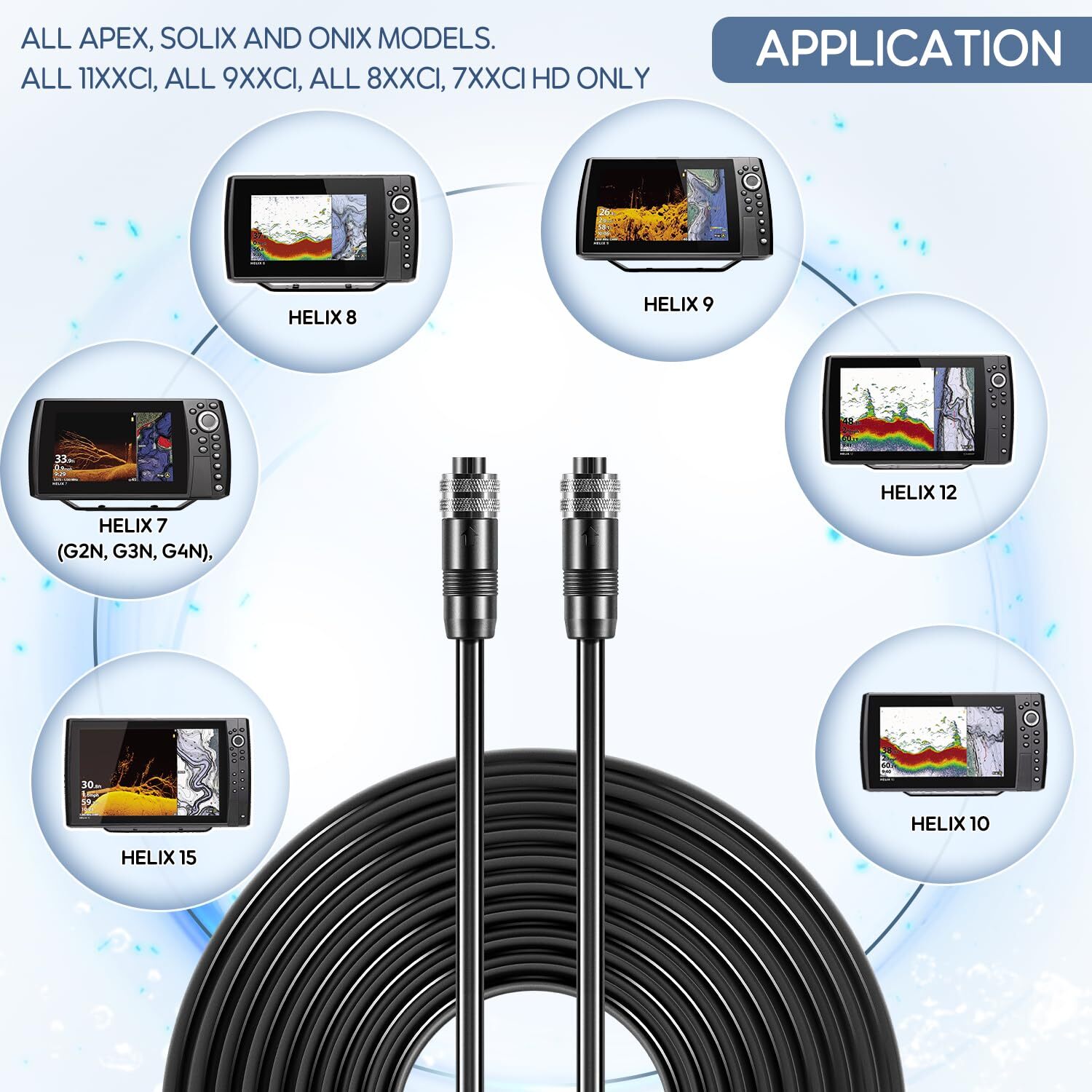 720073-3 20 Feet Ethernet Cable AS EC 20E for Humminbird for Helix, APEX, SOLIX