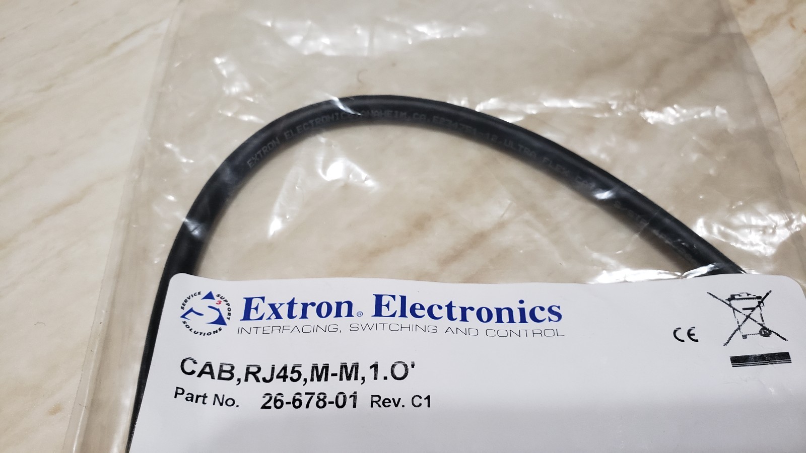 Extron 26-678-01 CAB-RJ45, M-M 1.0 Shielded