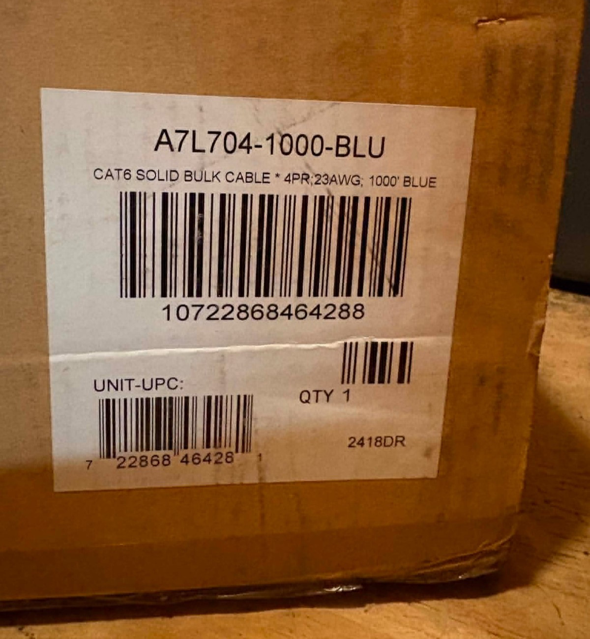 Belkin Cat 6 Ethernet Cable-A7L704 4PR, 23AWG, 1000 Blue