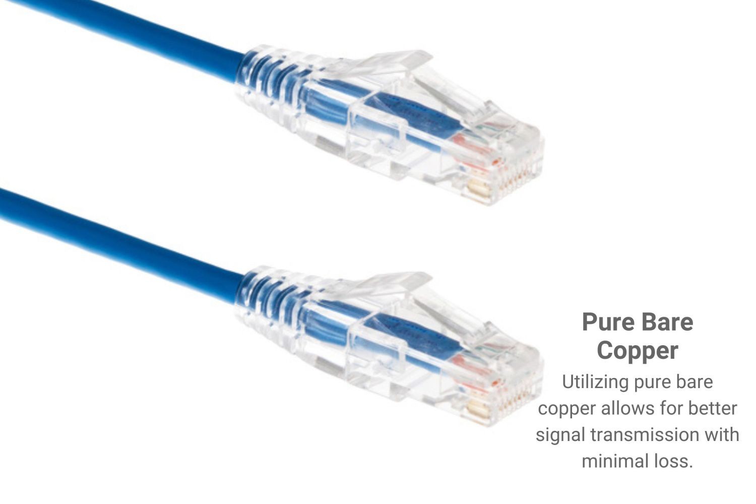 Slim, CAT6A Ethernet Patch Cable, Booted, 5′, Blue – Lifetime Warranty