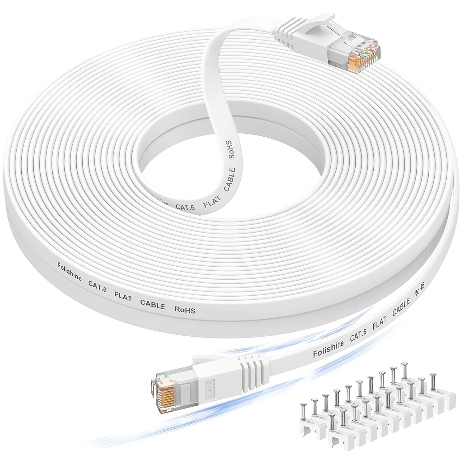 60 ft Ethernet Cable, Cat 6e/Cat 6 Long Internet Cable with Snagless Rj45 Con…