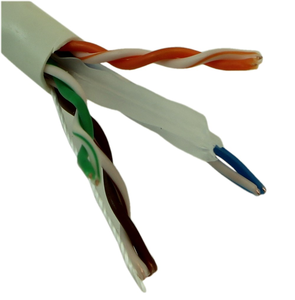 1000ft CAT6E Bulk Network Cable UTP/CMR 550MHz Unshielded Solid White