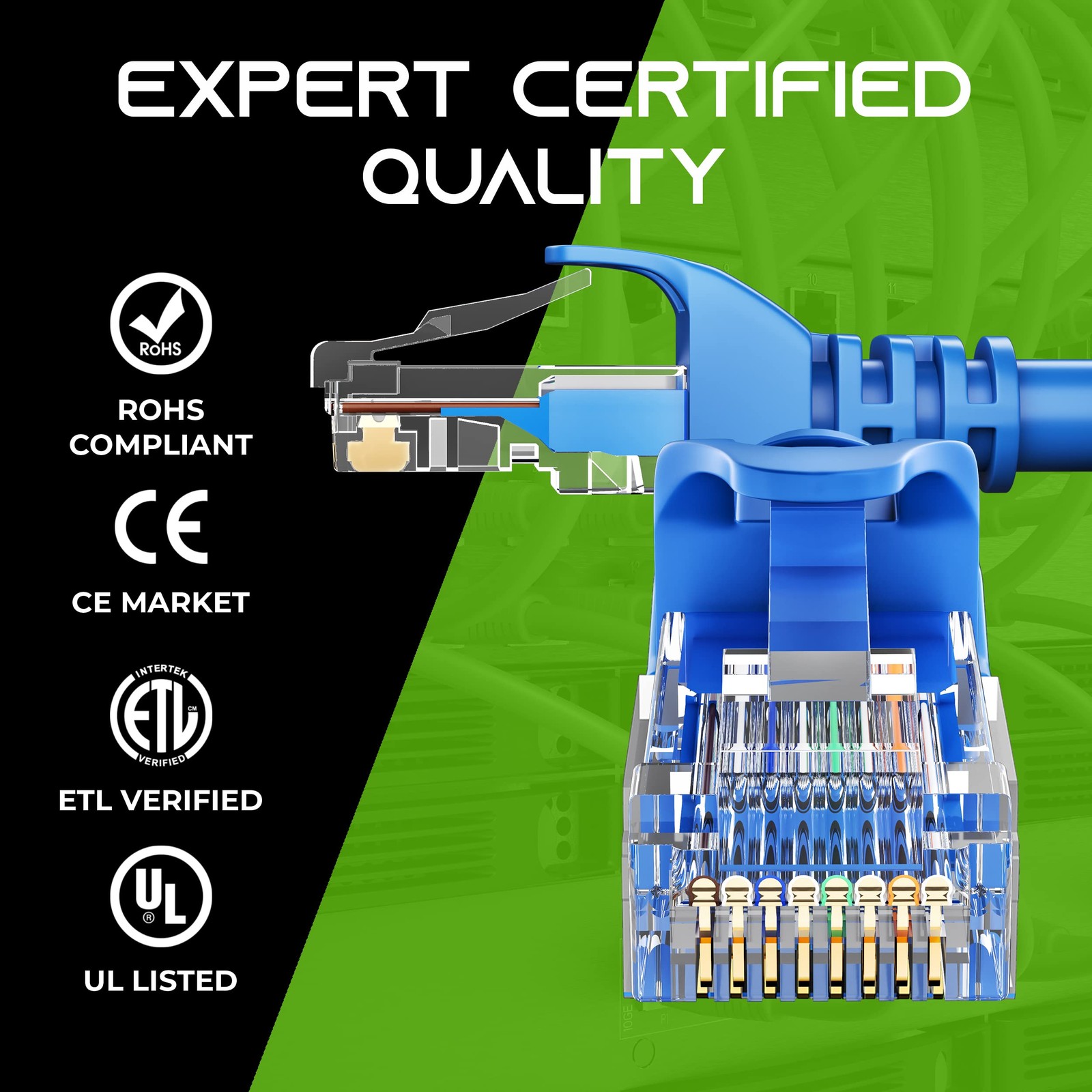 20-Pack Cat6 Patch Cable 7 Feet Cat 6 Ethernet Cable Snagless Flexible Soft T…