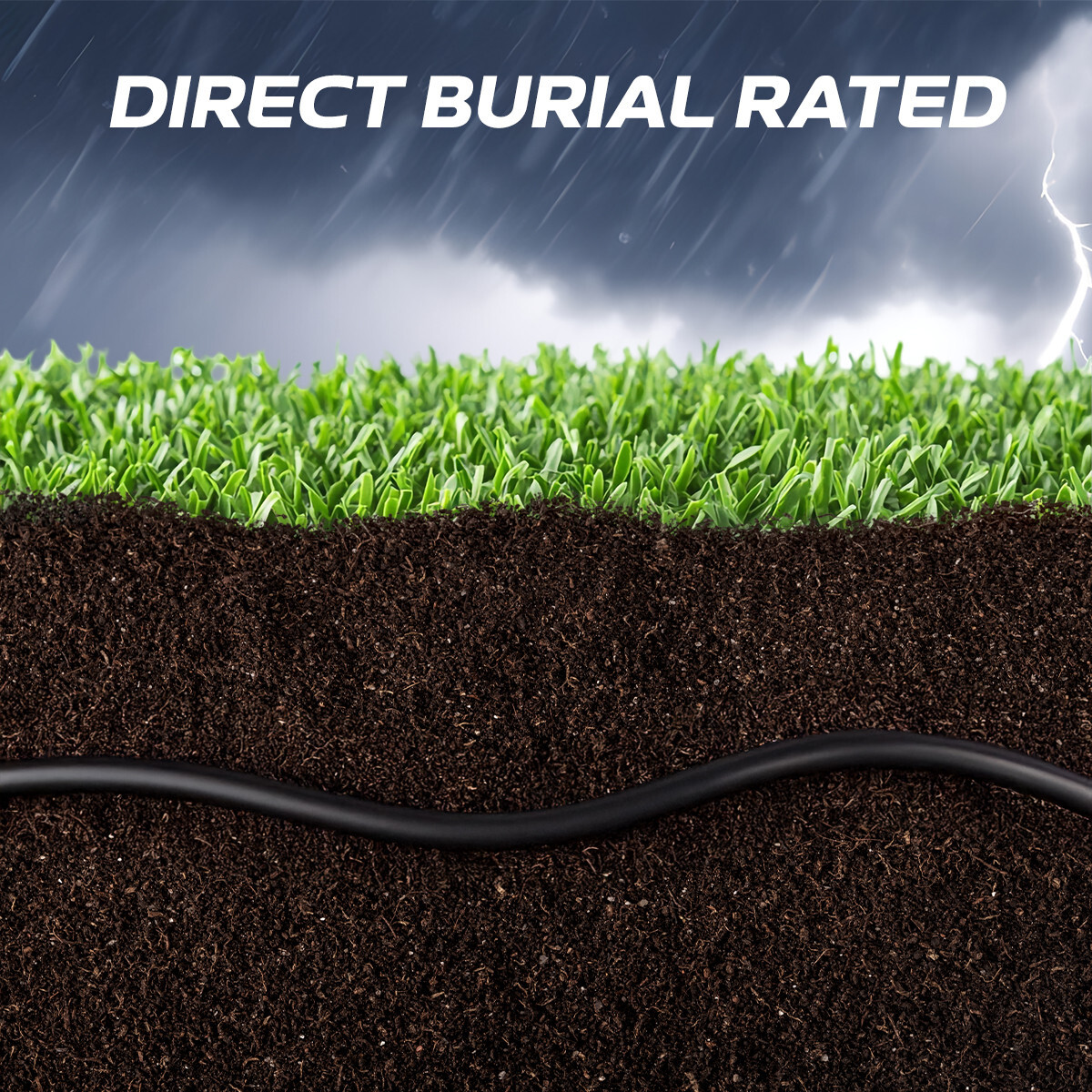 500Ft CAT5E Waterproof Outdoor Cable Direct Burial UTP Solid LAN Network 24 AWG
