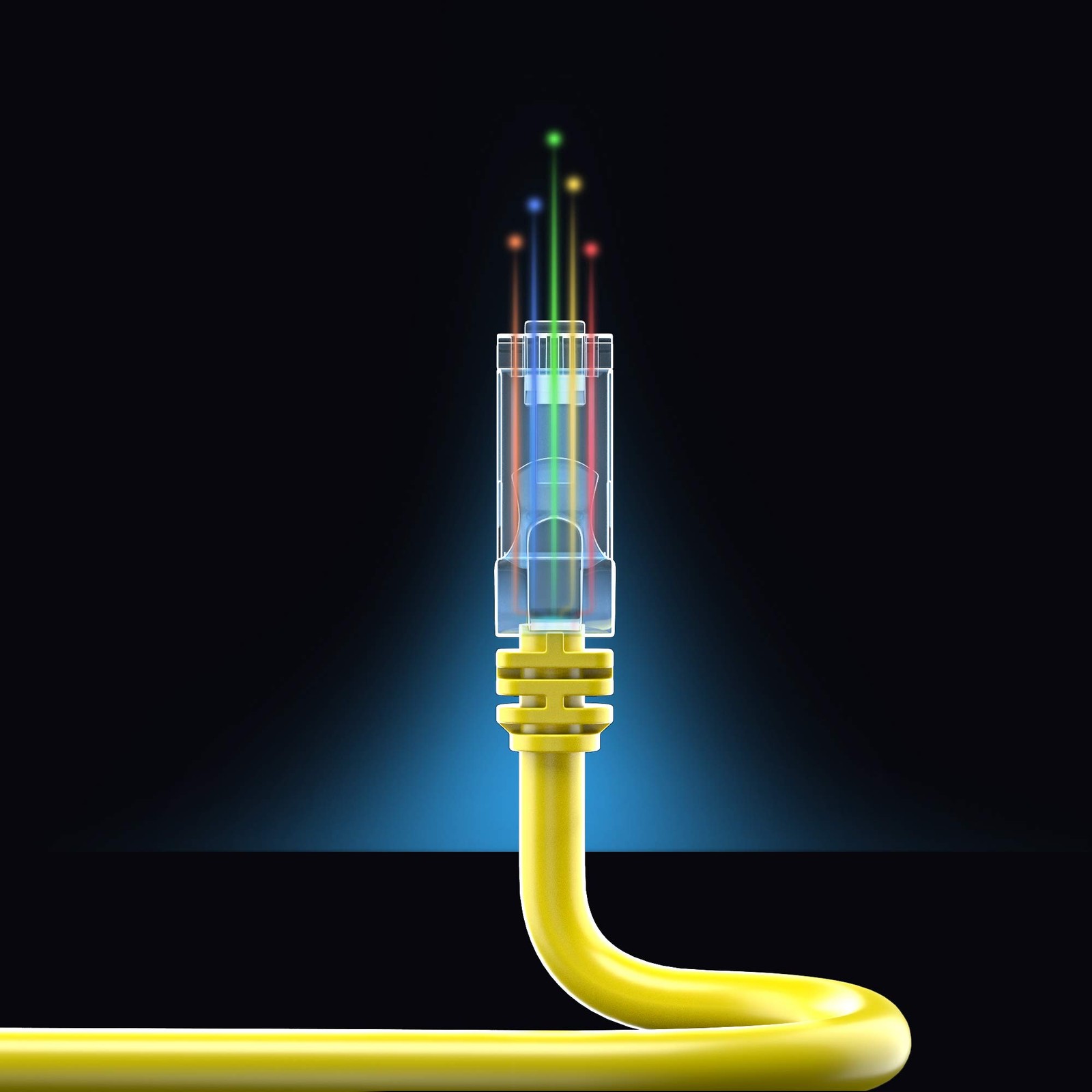 Yellow 100 ft Cat7 Ethernet Cable, Flat, 10Gbps, 600MHz, RJ45, LAN, Modem