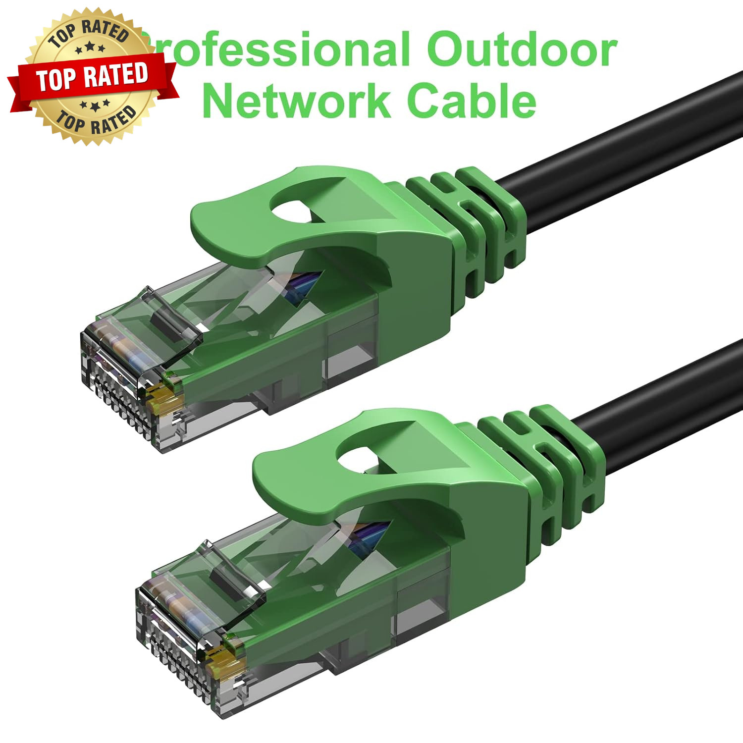 100FT Cat6 Outdoor Ethernet Cable, In-Ground, Heavy Duty Direct Burial, 24AWG CC